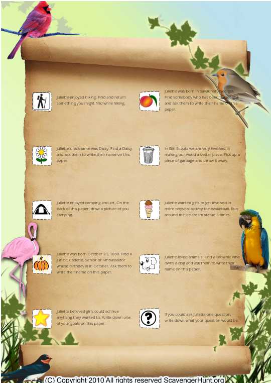 Girl Scout Scavenger Hunt