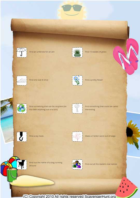 Cub Scout Scavenger Hunt