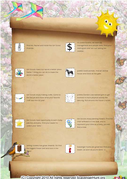 Daisy Girl Scout Scavenger Hunt