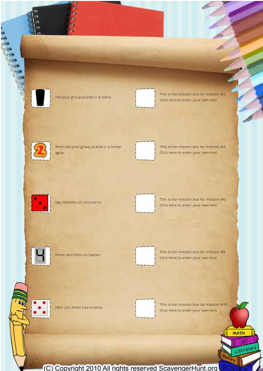 Spanish Scavenger Hunt