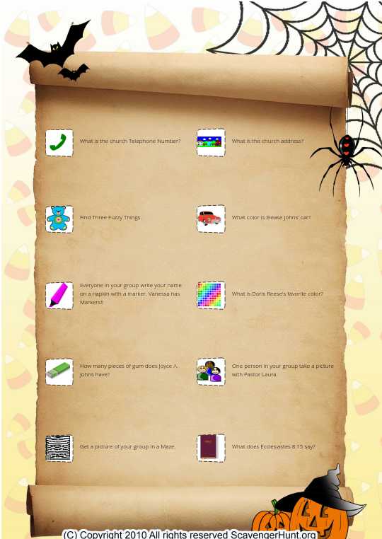 Fall Festival Scavenger hunt Fall Festival Scavenger hunt