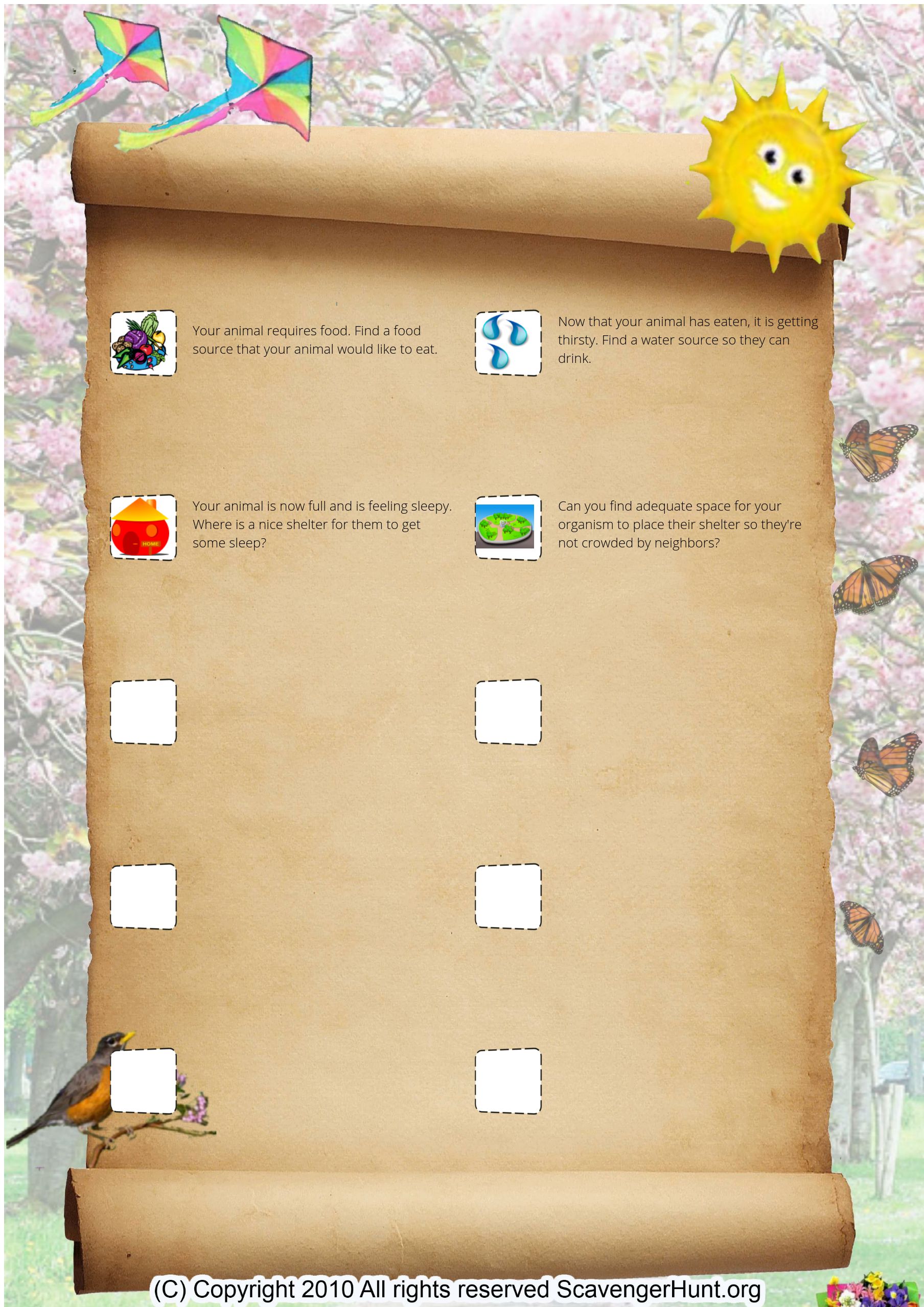 Scavenger hunt to illustrate competition